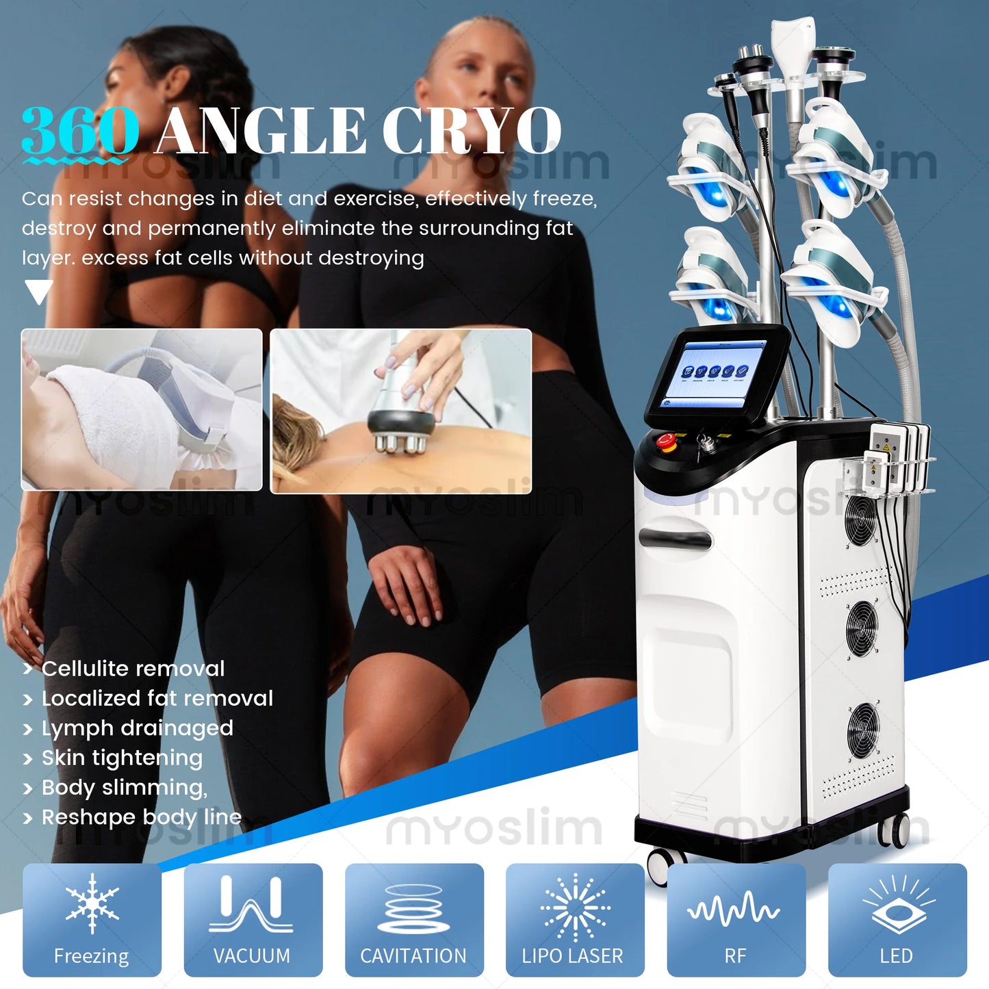 MYOSLIM 360 Degree Cooling Sculpting Body Slimming Vacuum Cavitation System