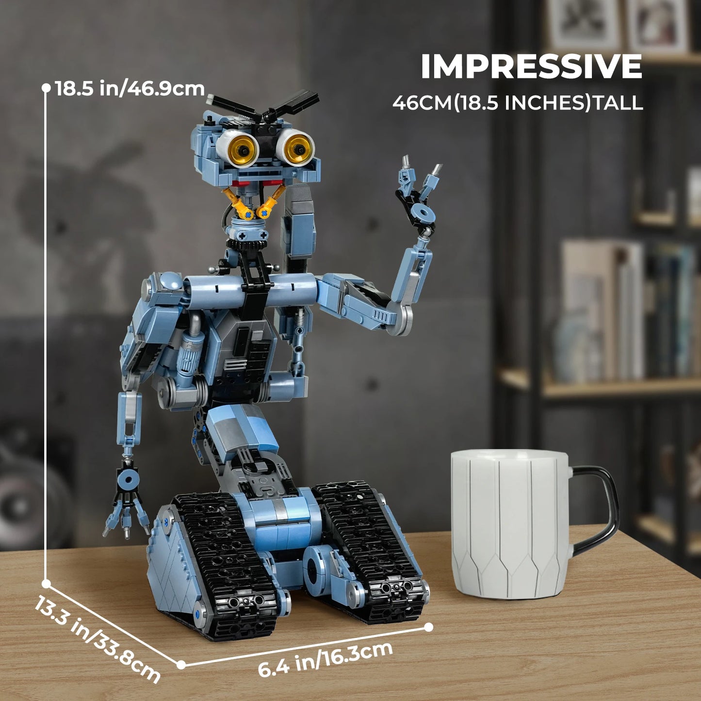 1176 Pieces Johnny 5 Robot Building Blocks Set with Remote Control Gift