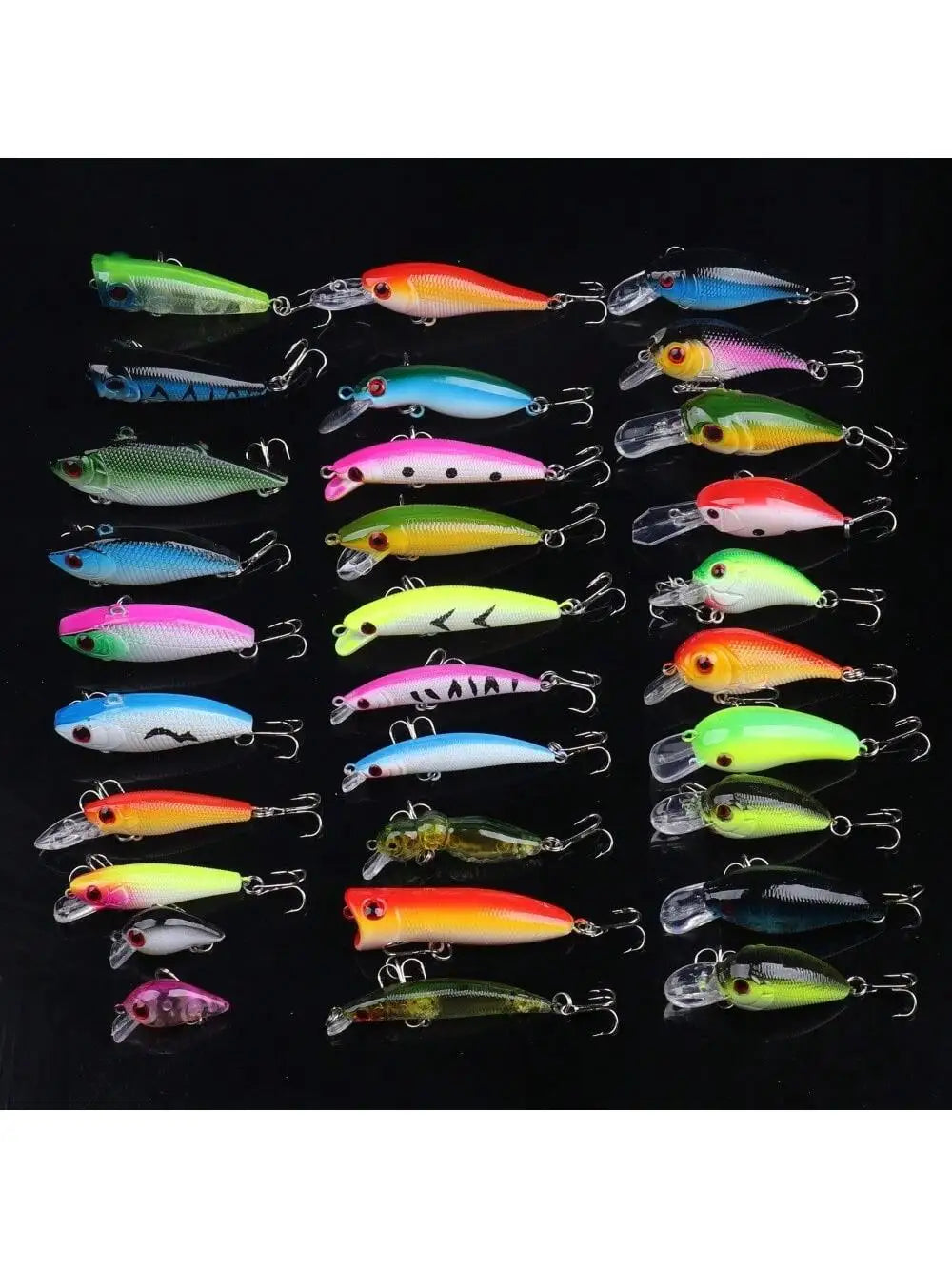 30Pcs Lure Kit With Hard Baits For Bass Pike Trout