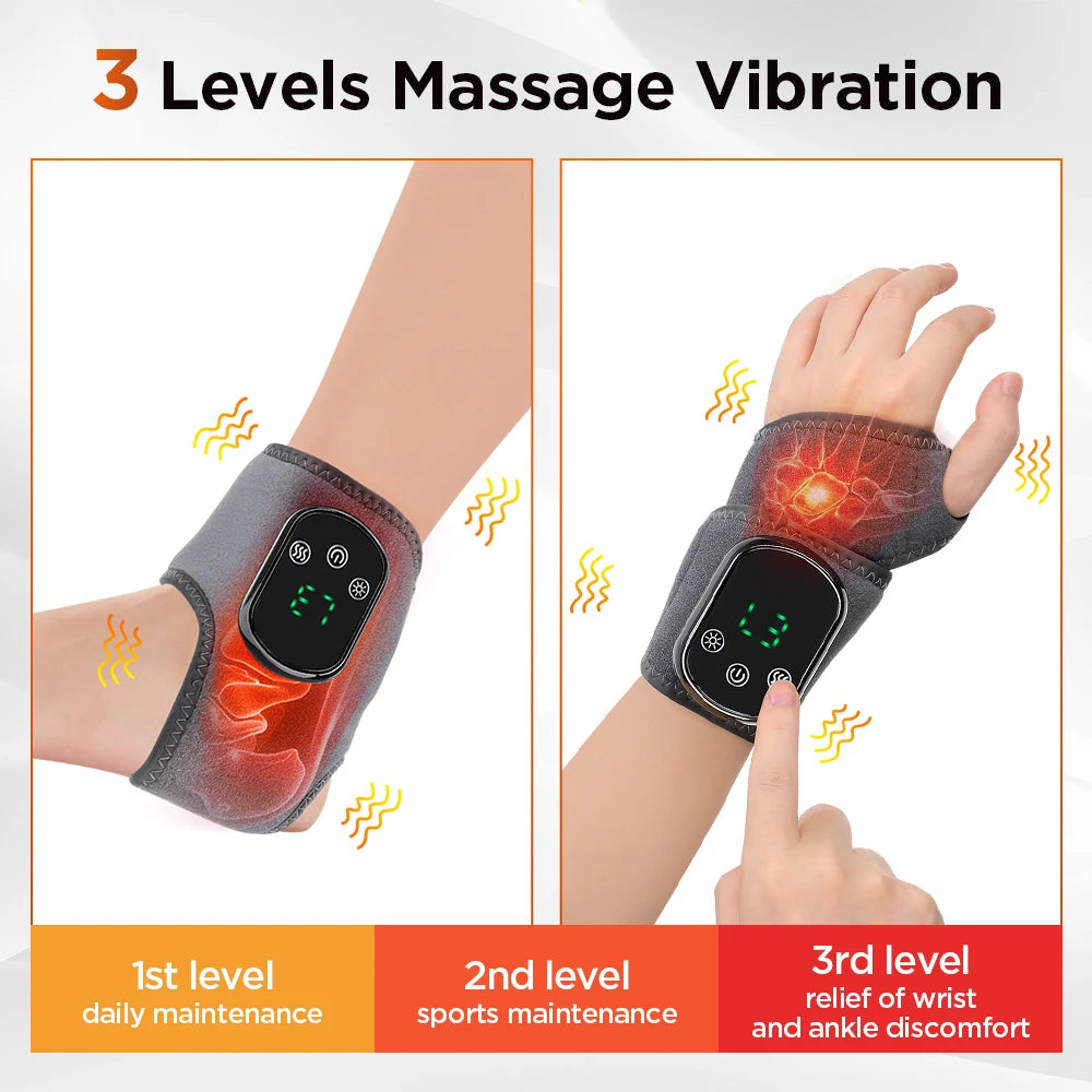 Hailicare Rechargeable Electric Heated Ankle Brace With Vibration Massage
