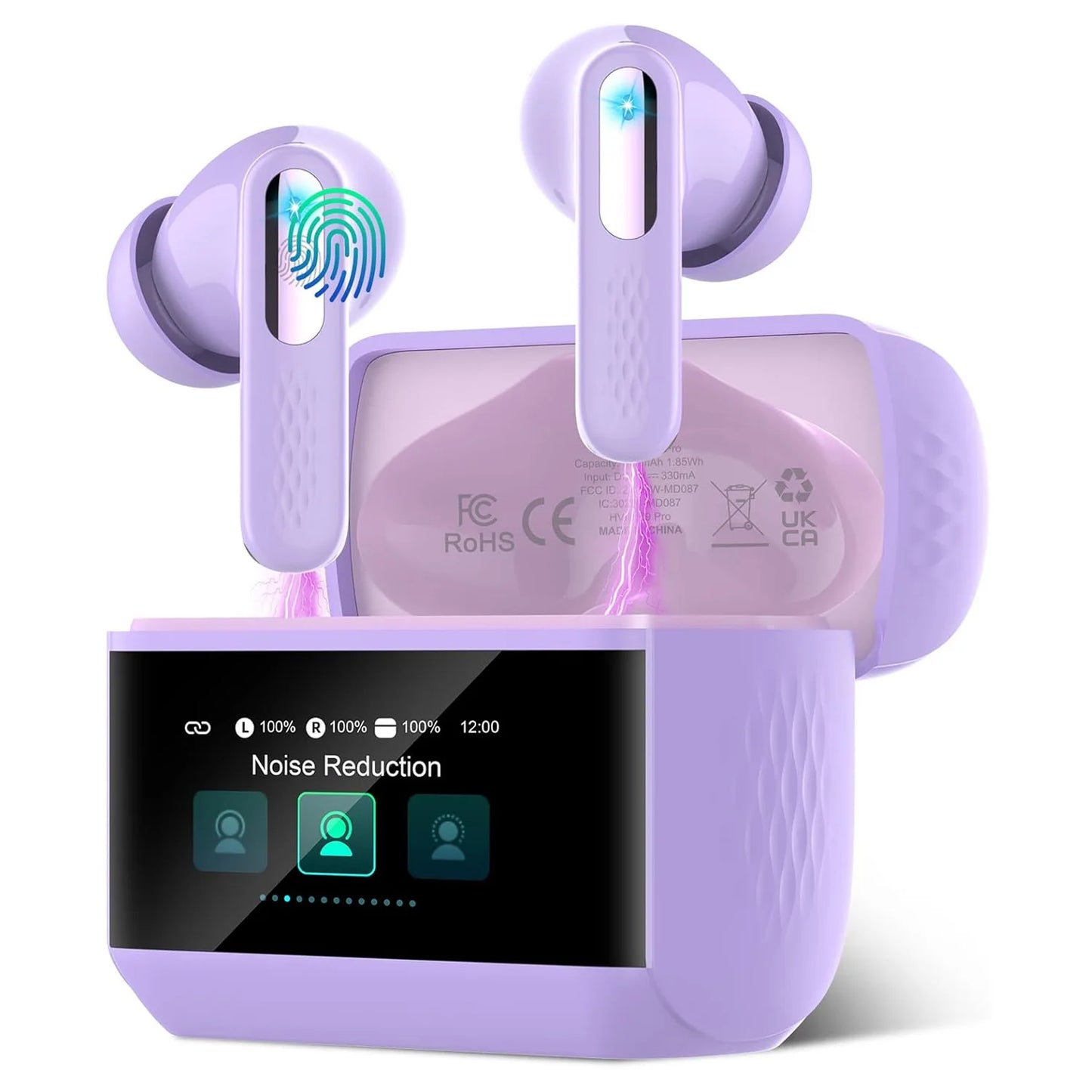 Kuizil Wireless Earbuds Bluetooth 5.4 ANC ENC IPX7 Smart Case