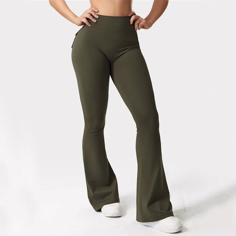 Women's Yoga Flare Trousers High Waist Tummy Control Leggings