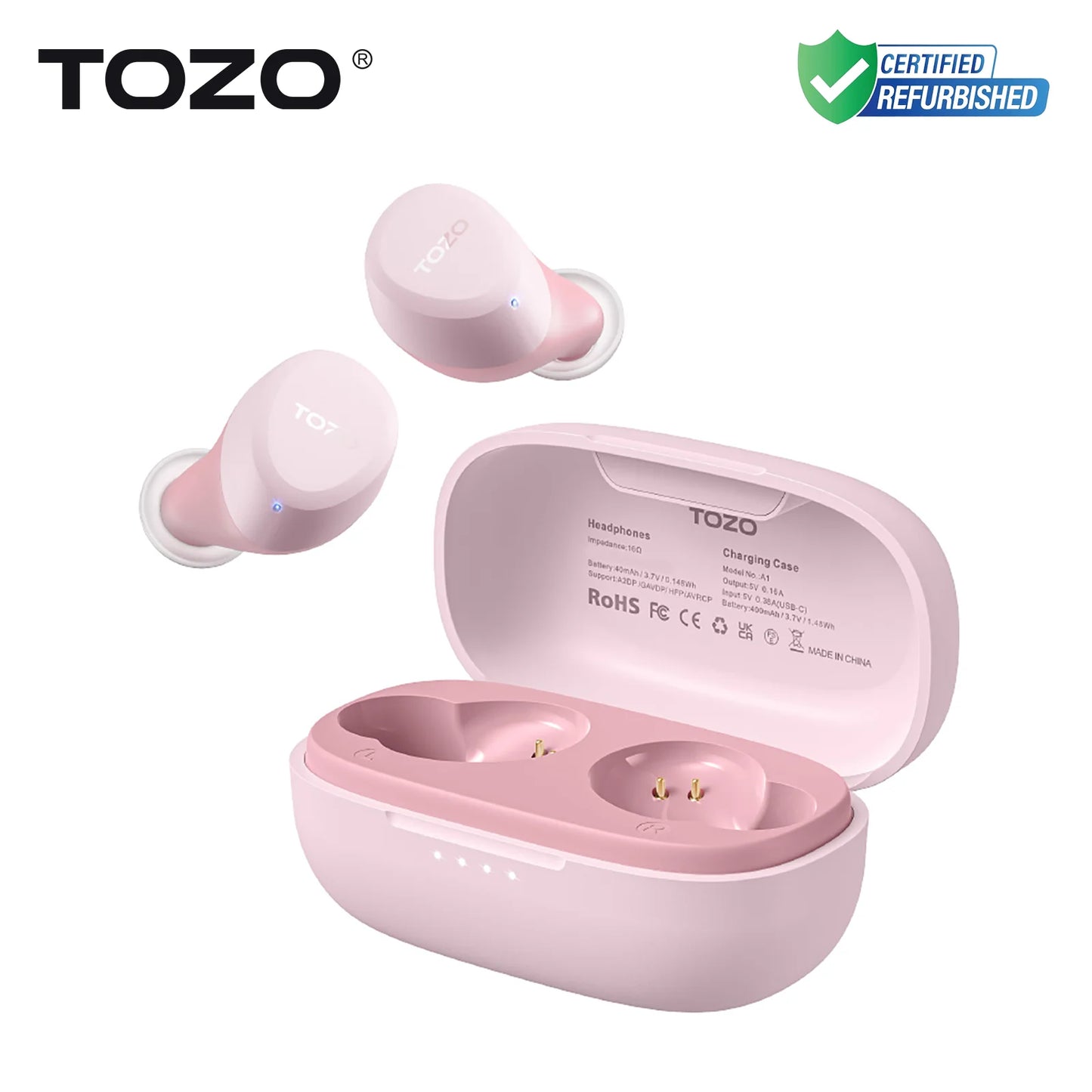 TOZO Refurbished TWS Earbuds In Ear Wireless Bluetooth Headset With Mic