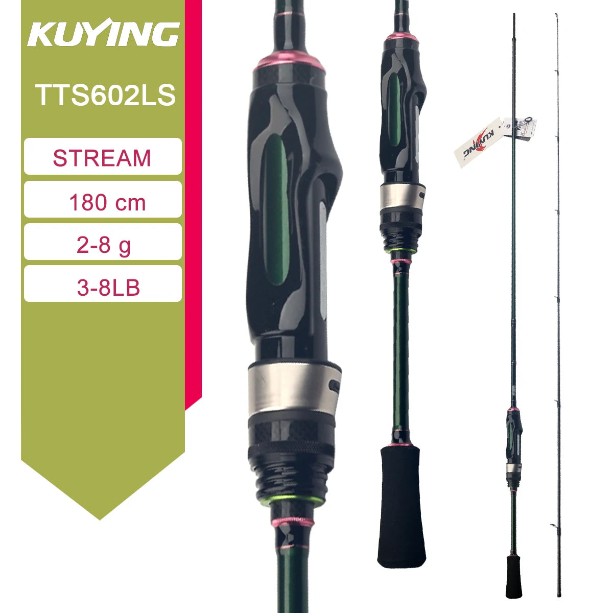 Kuying Casting Spinning Fishing Lure Rod Carbon Fiber 6 10lb