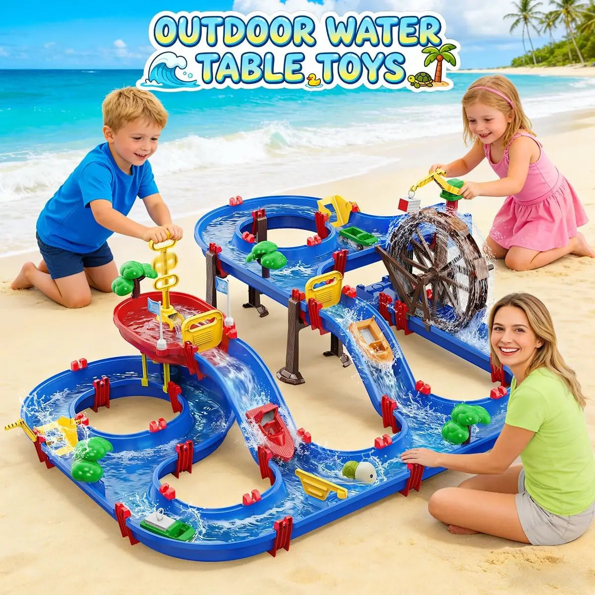 VATOS Summer Outdoor Water Wheel Toy Water Table Backyard