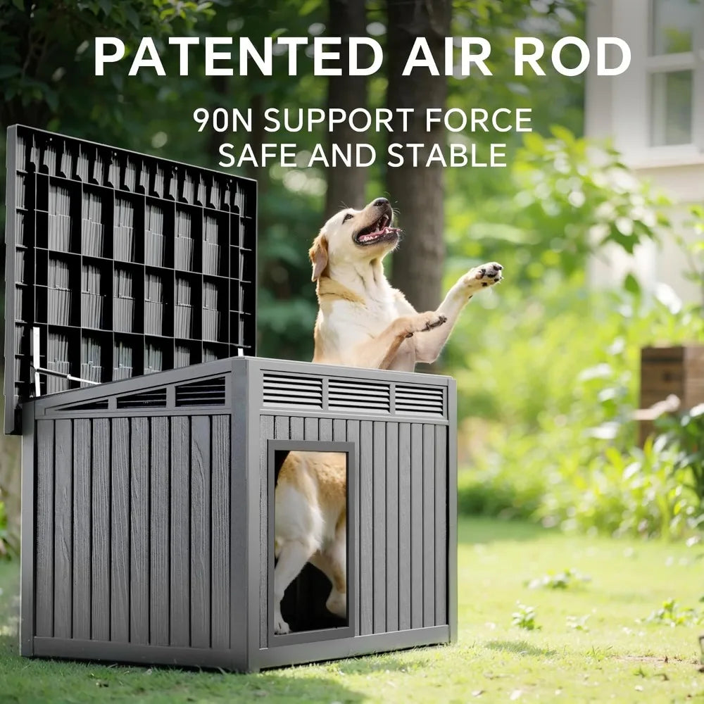 Resin Weatherproof Outdoor Indoor Dog House With Removable Roof