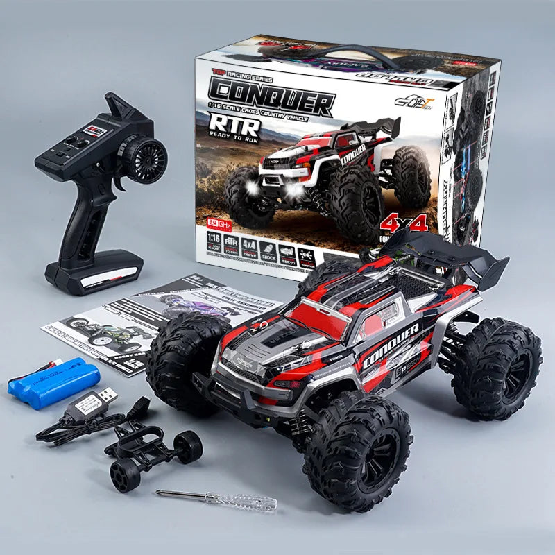 WLtoys 4WD RC Car With LED Remote Control Off Road Monster Truck