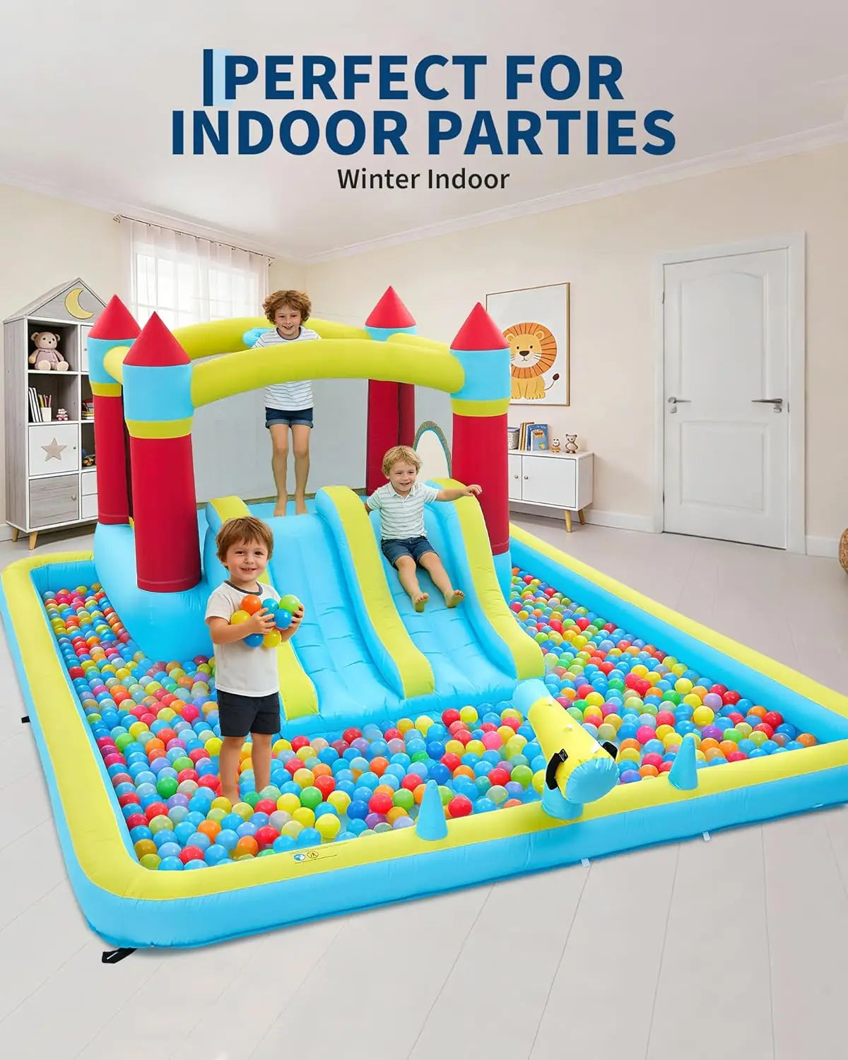 Inflatable Water Slide 7 In 1 Backyard Park With 350W Blower