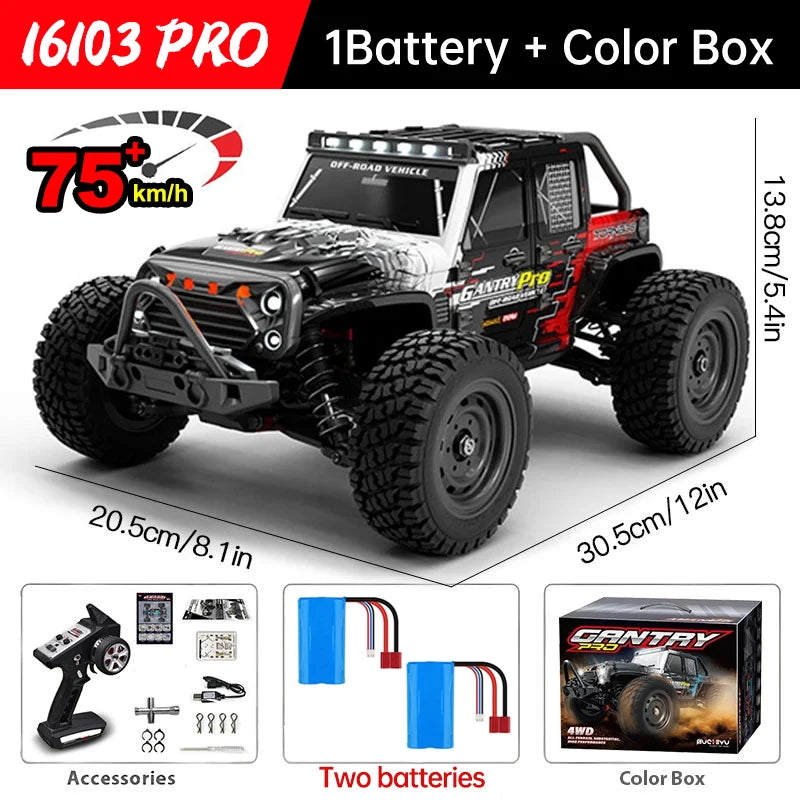 WLtoys 16101 Pro 4WD RC Car With LED Lights And Remote