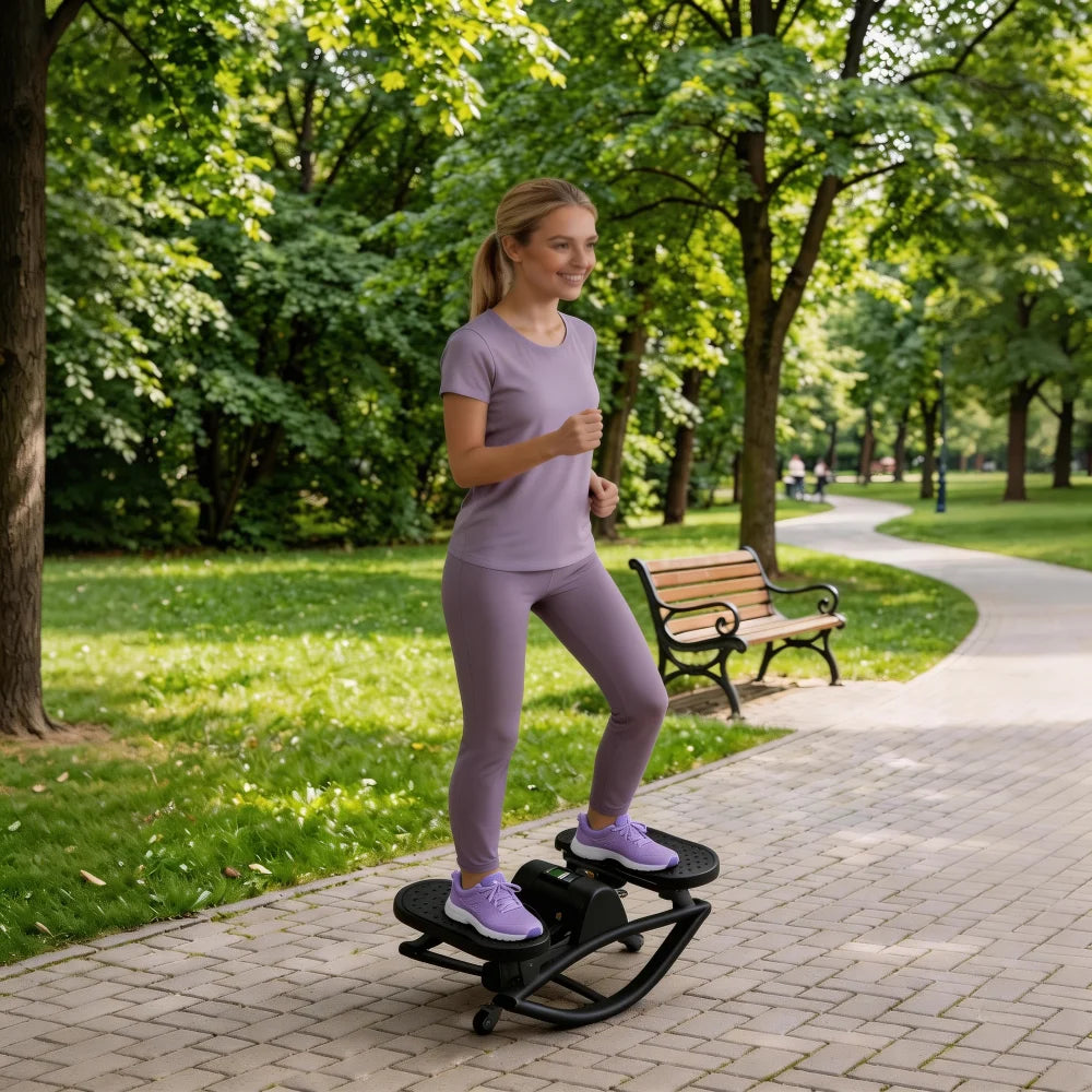 Portable Mini Stepper With Resistance Bands For Home Cardio