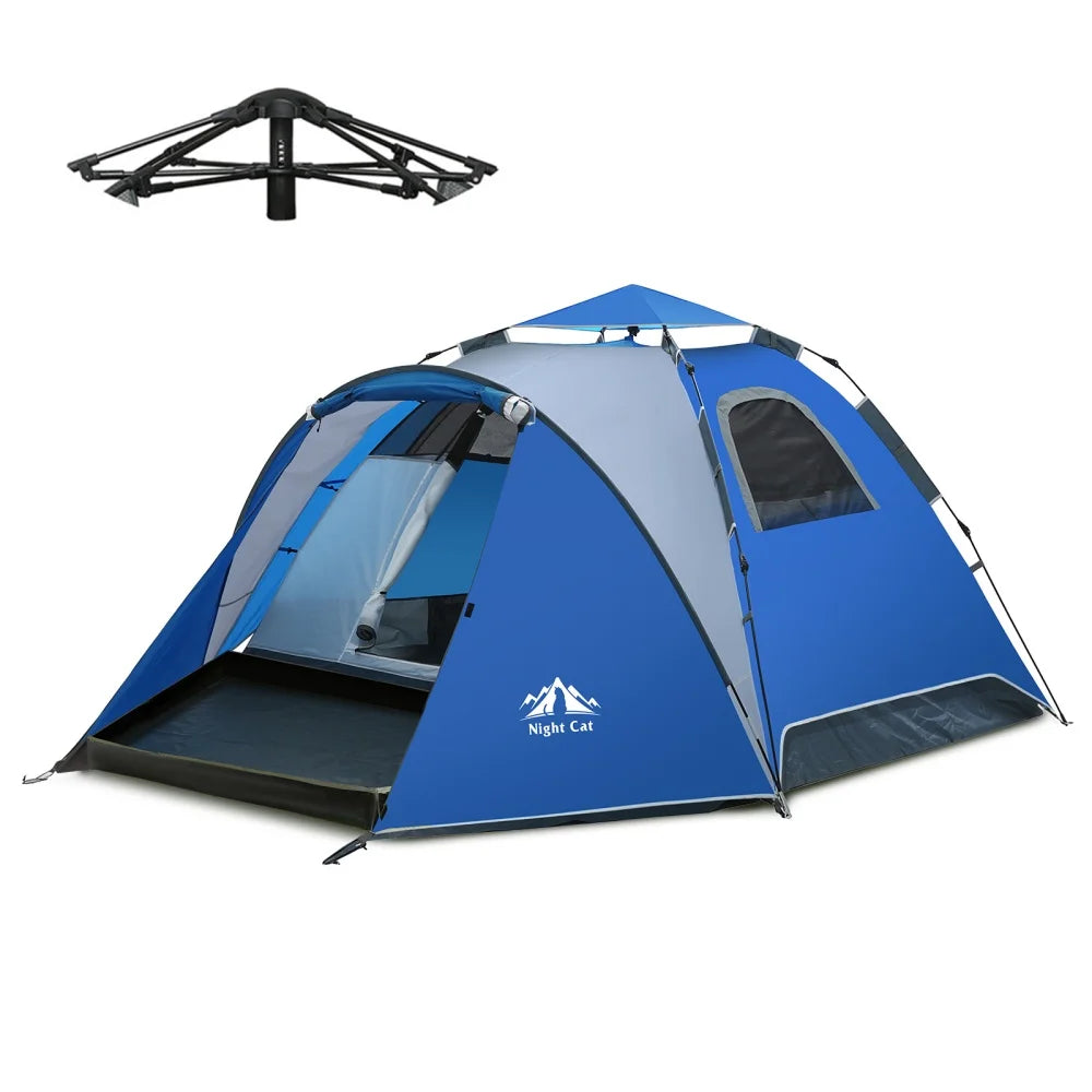 Night Cat Pop Up Camping Tent with Rainfly and Footprint Tarp