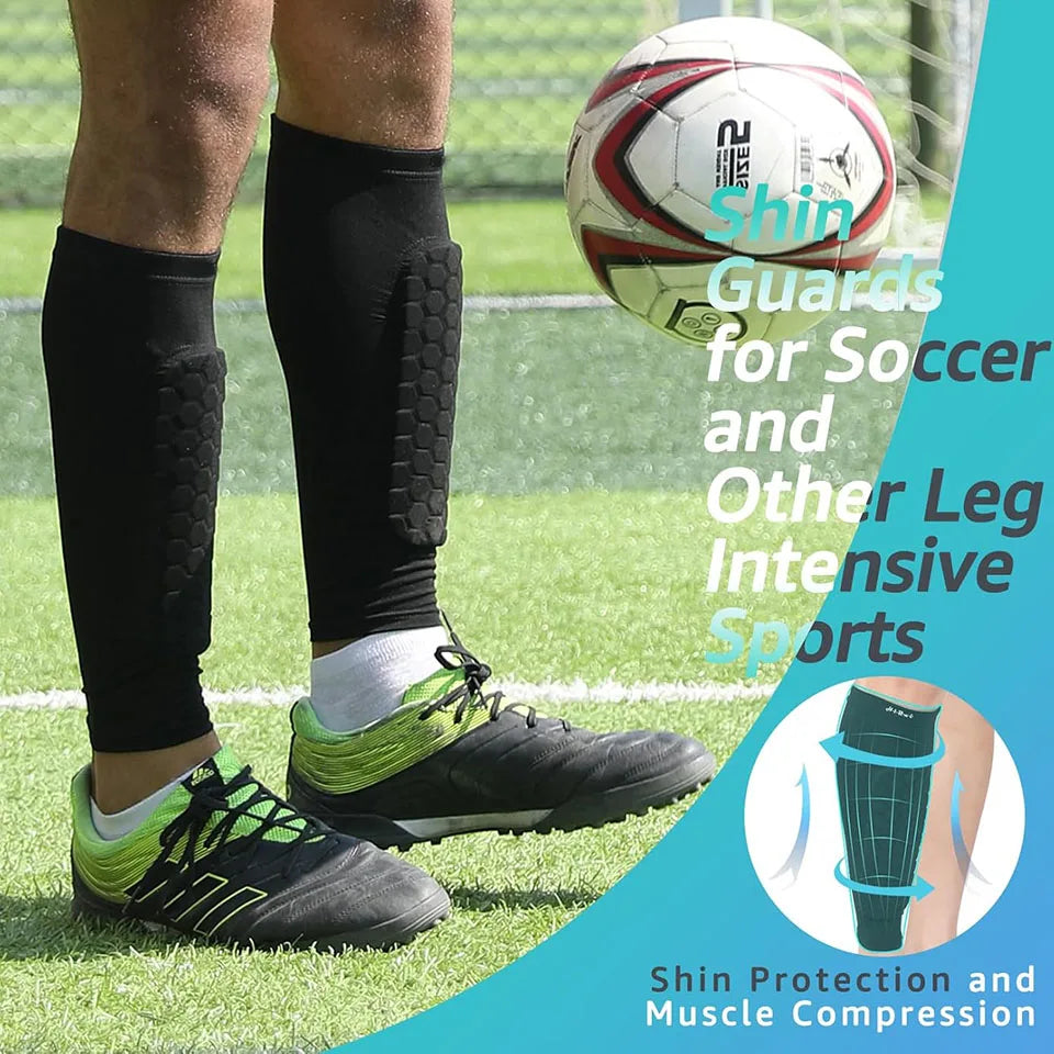 Football Shin Guard Sleeves With Foam Calf Compression Pads For Soccer