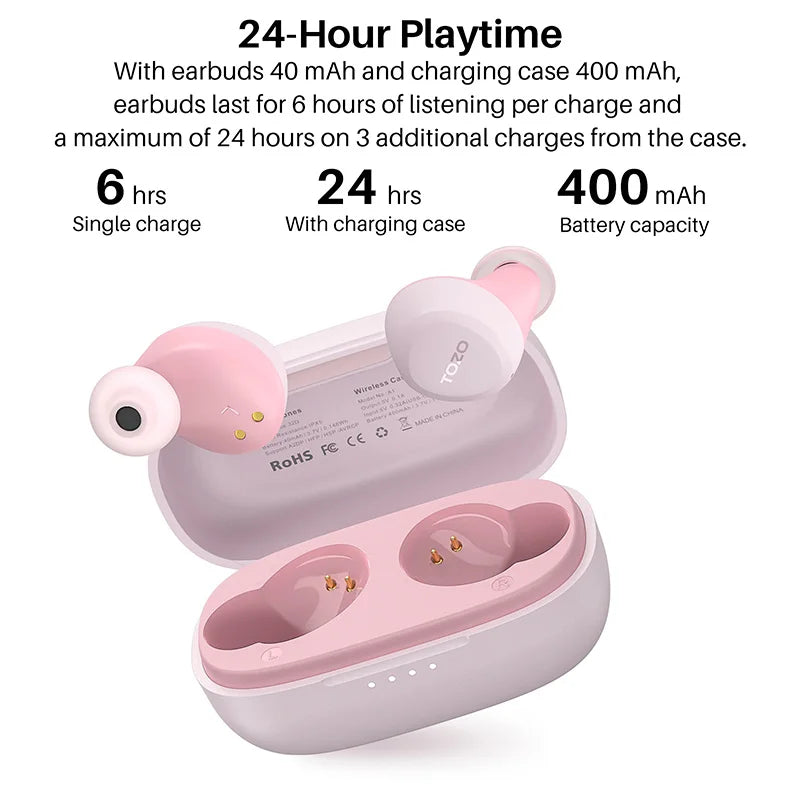 TOZO Refurbished TWS Earbuds In Ear Wireless Bluetooth Headset With Mic