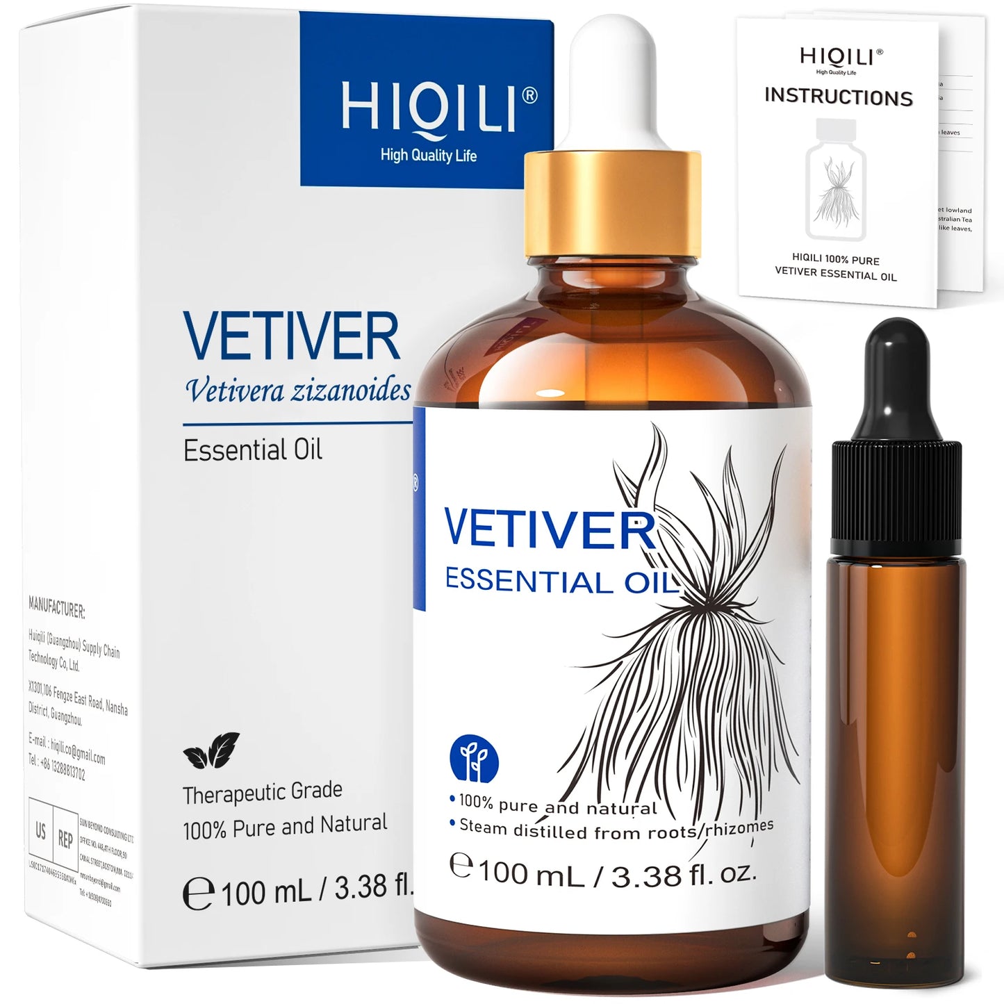 HIQILI Natural Essential Oil Blend Frankincense Lemon Tea Tree Lavender