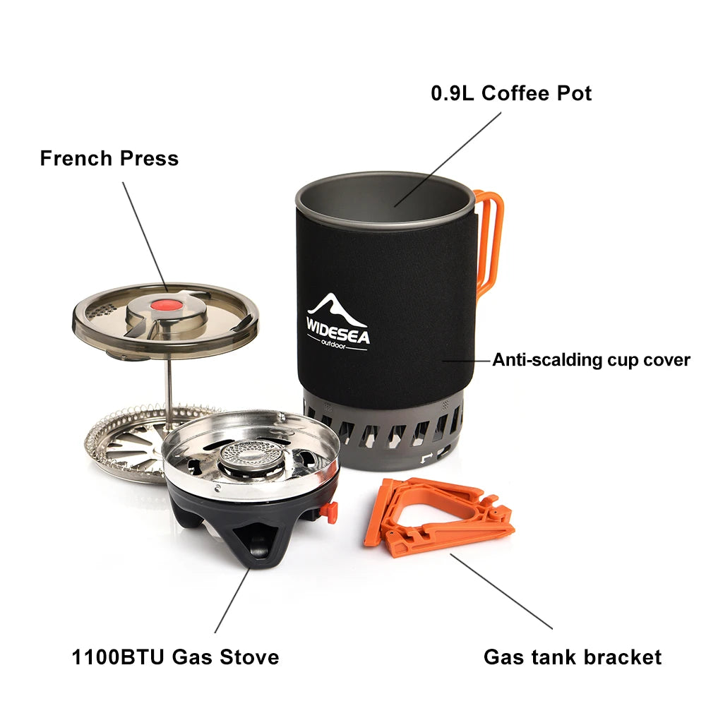 Widesea Camping Cooking System With Heat Exchanger Propane Outdoor Stove