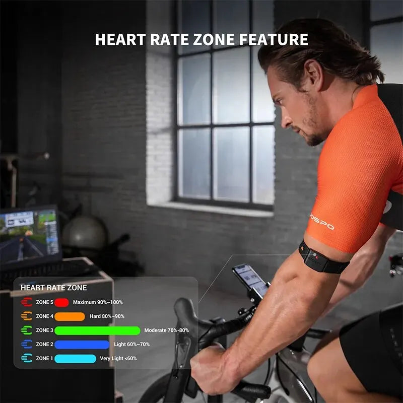 COOSPO HW9 Heart Rate Arm Band Monitor With HR Zones