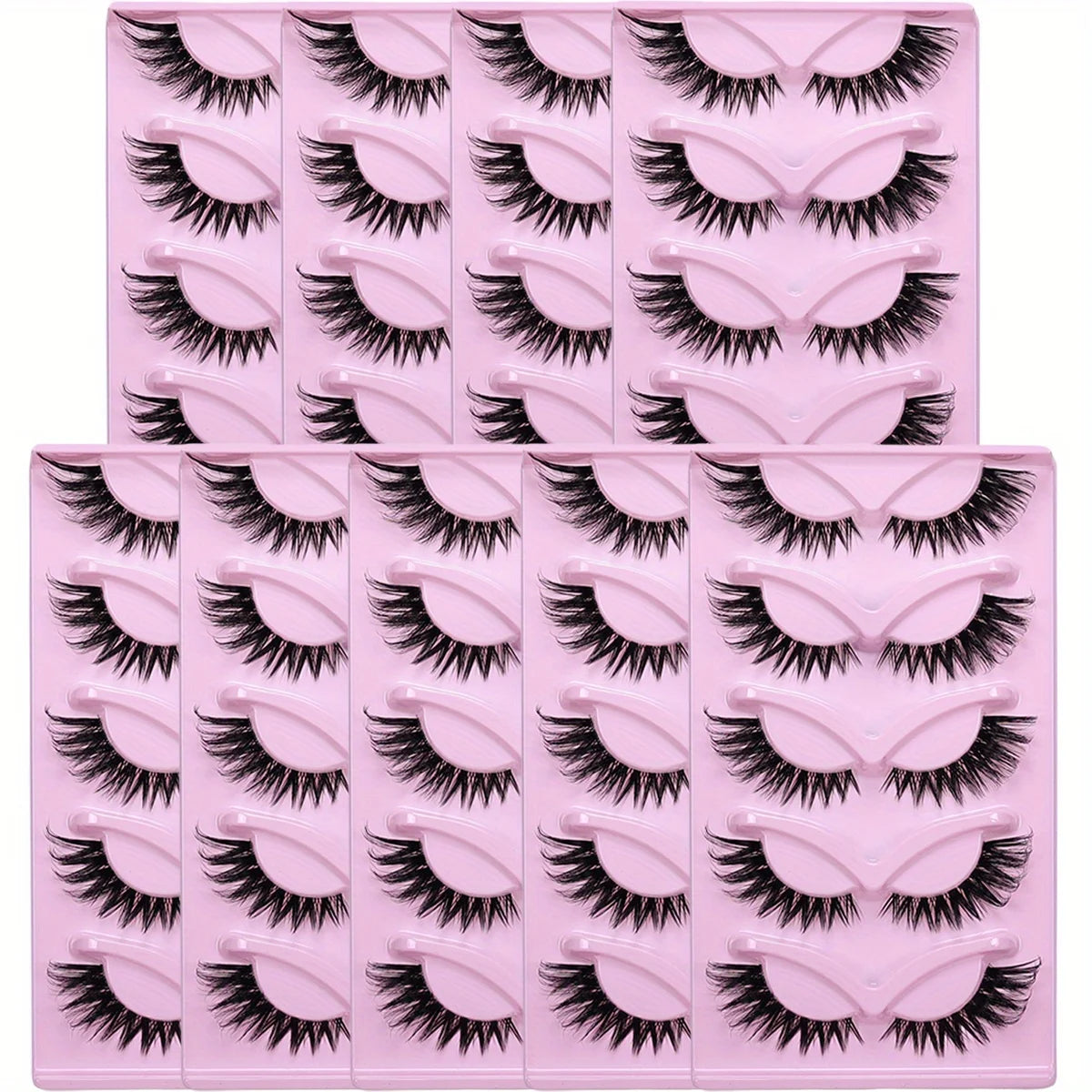 JIEFUXIN Cat Eye False Eyelashes 45 Pairs Winged Lashes