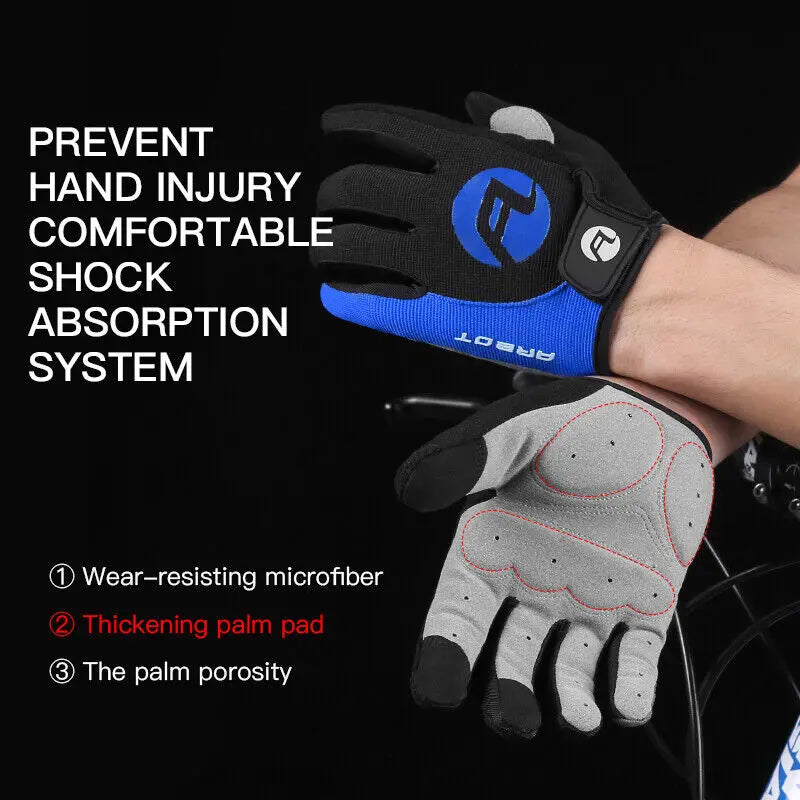 Cycling Gloves Full Finger MTB Padded Anti Slip Touchscreen Grips