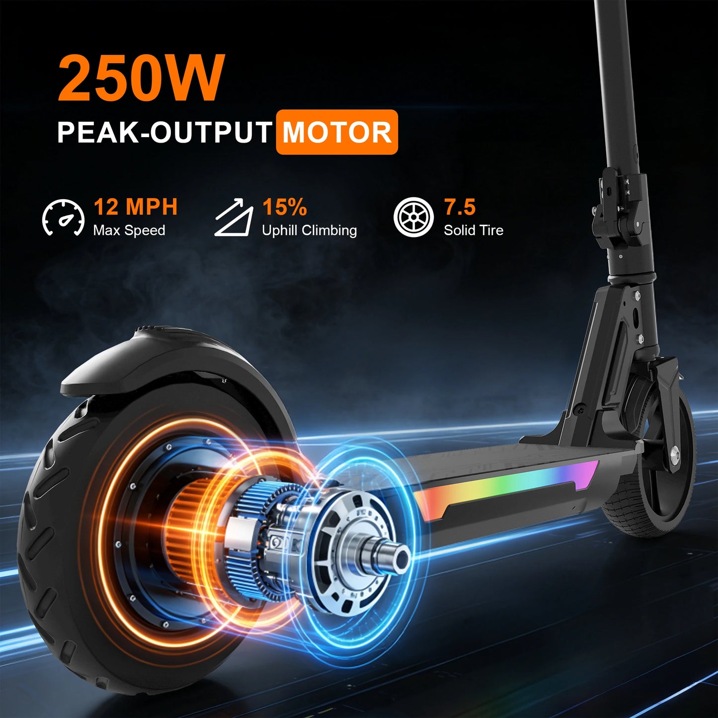 SIMATE Foldable Kids Electric Scooter 250W With LED Display