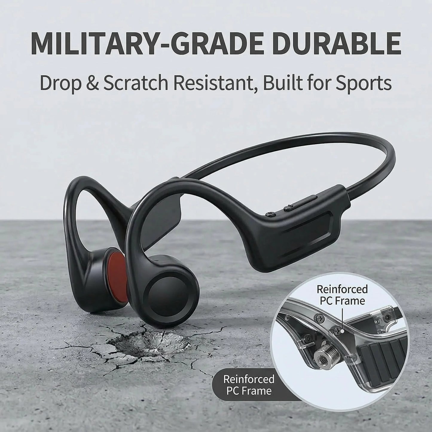 Bone Conduction Wireless Earbuds Bluetooth 5.4 HiFi Sound Waterproof