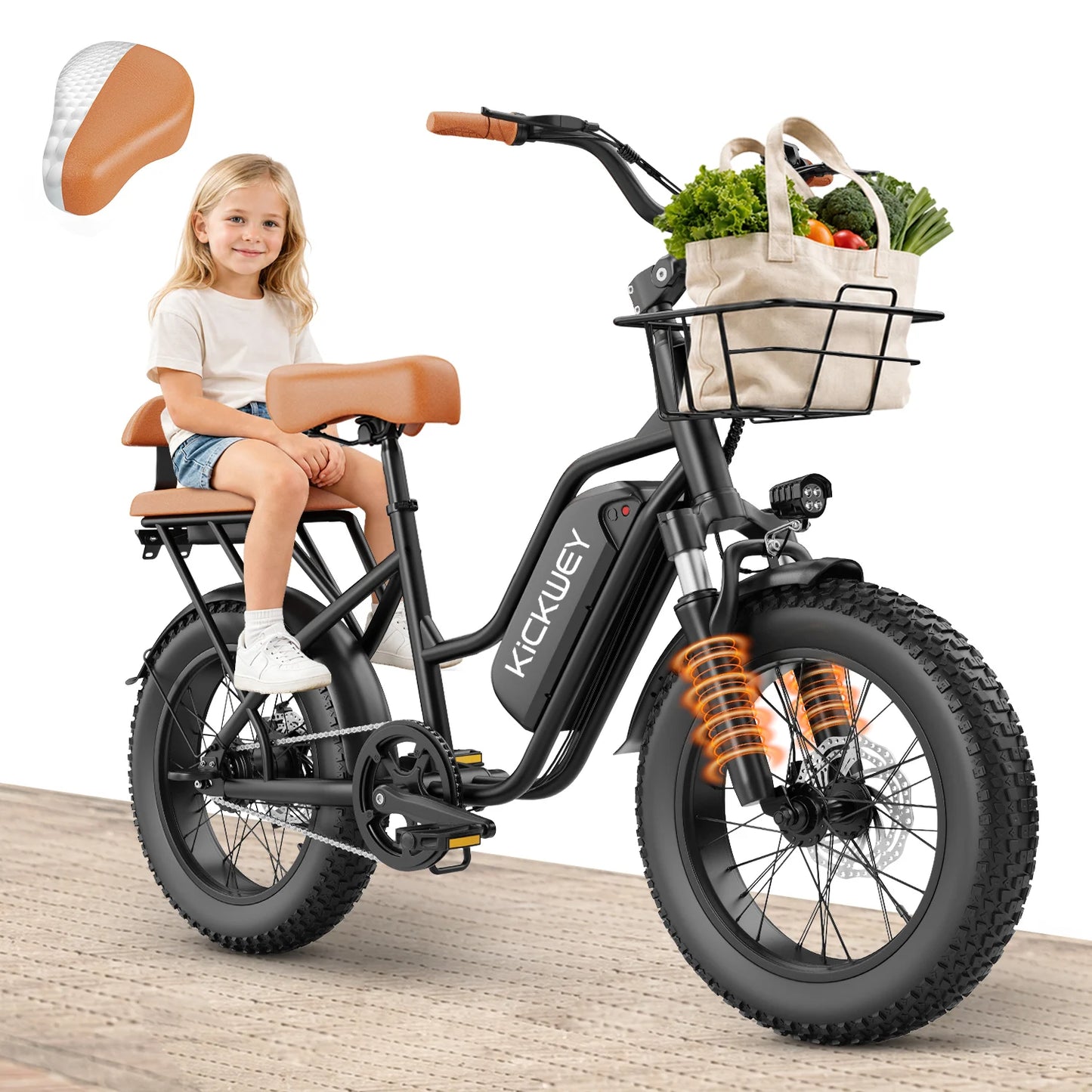 Kickwey LD20 1500W Fat Tire Electric Mountain Bike 48V 20Ah
