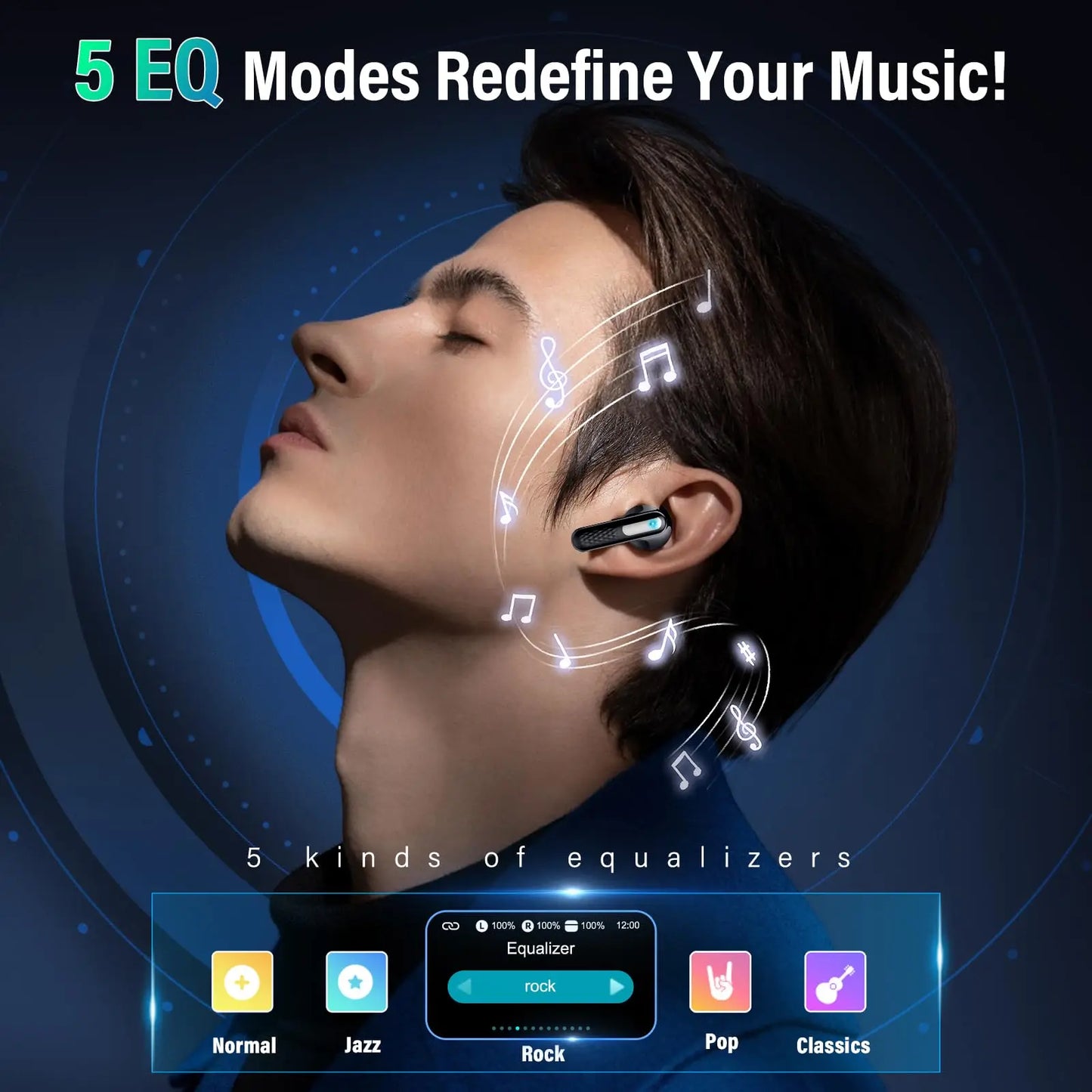 Kuizil Wireless Earbuds Bluetooth 5.4 ANC ENC IPX7 Smart Case