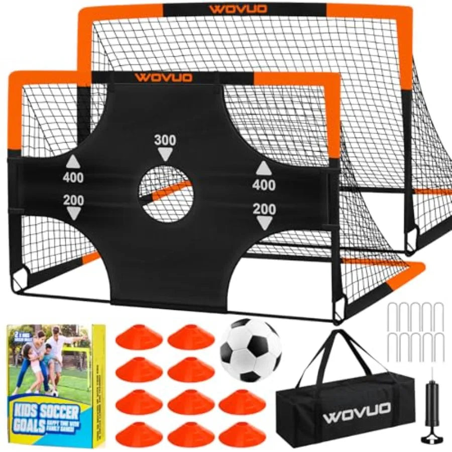 Backyard Soccer Goals Set Of 2 Portable Training Equipment