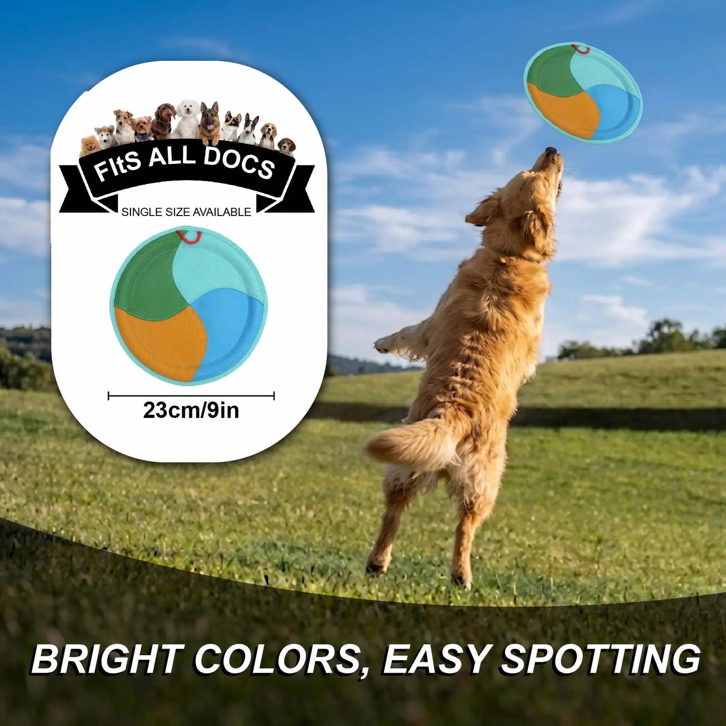 Nylon Dog Frisbee Flying Disc Toy For Fetching Outdoor Play