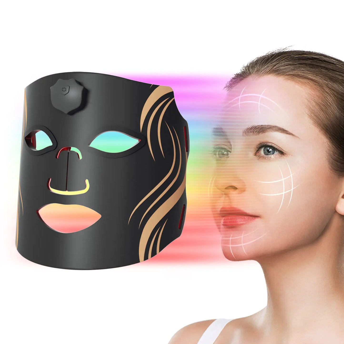LED Face Mask Silicone Light Therapy Anti Aging Wrinkle Acne