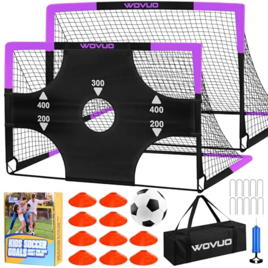 Backyard Soccer Goals Set Of 2 Portable Training Equipment