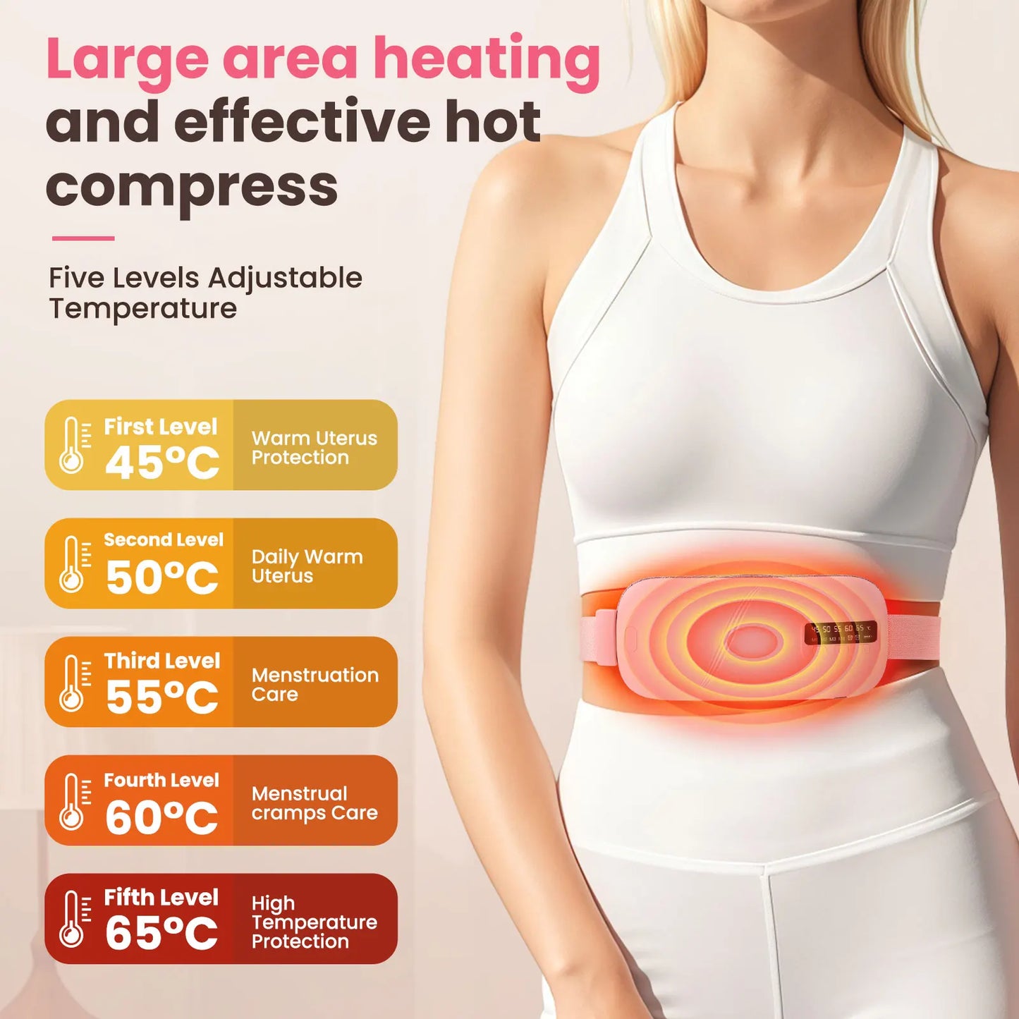 PASTSKY 5 Modes Electric Heating Vibration Waist Massage Belt