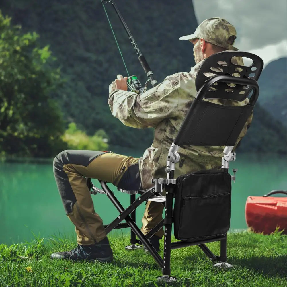 Adjustable Fishing Chair With Backrest And Rod Holder