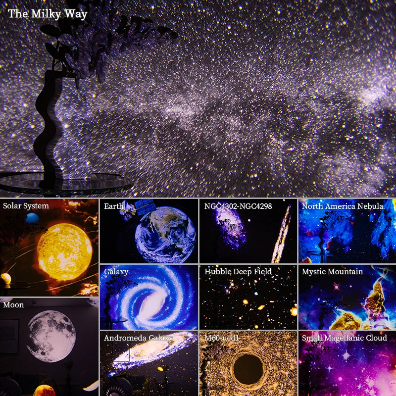 AUSYLE Galaxy Projector Night Light 360 Rotate Starry Sky Lamp For Kids