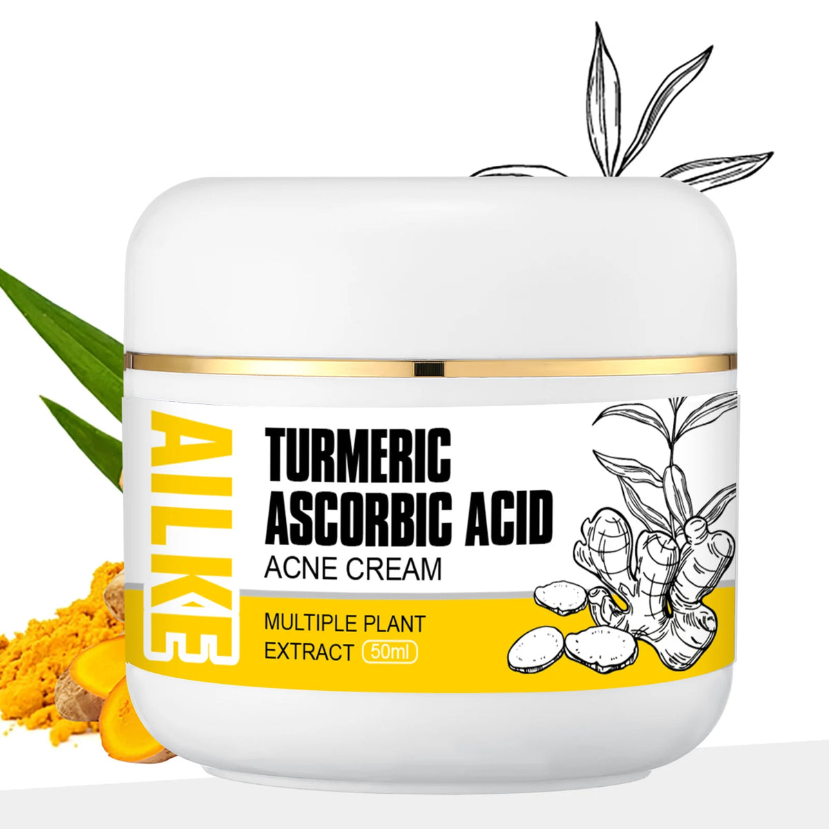 AILKE Organic Turmeric Skincare Set for Brightening and Acne Care