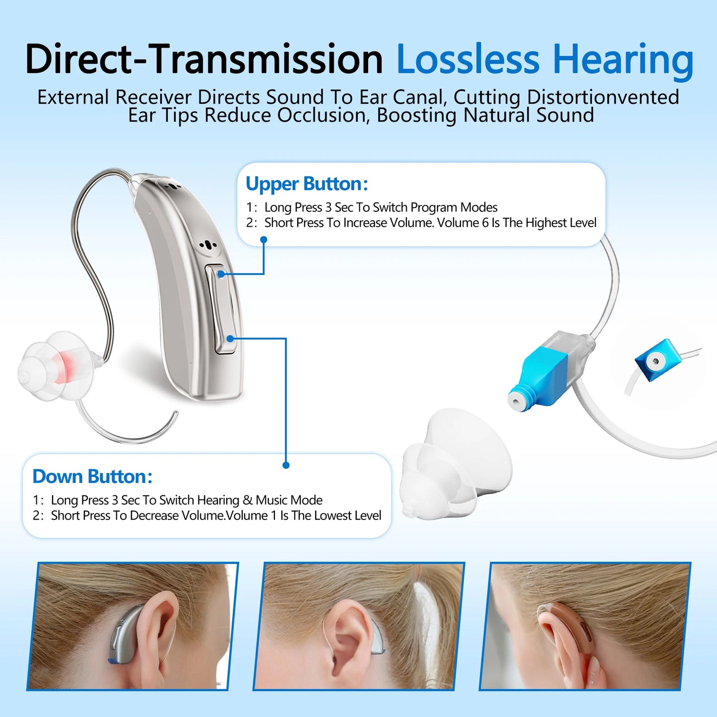 Zepau Hearing Aids Rechargeable Noise Cancelling With App Control