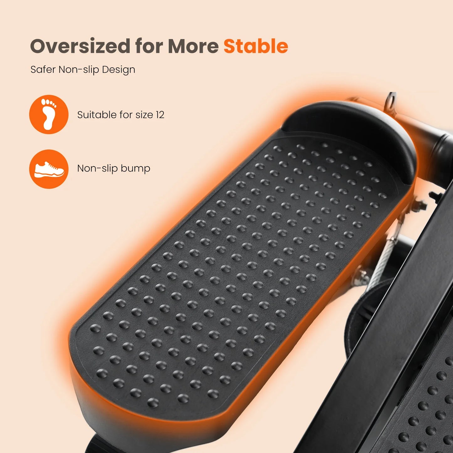 Mini Stepper With Resistance Bands 300 Lbs Capacity Home Cardio