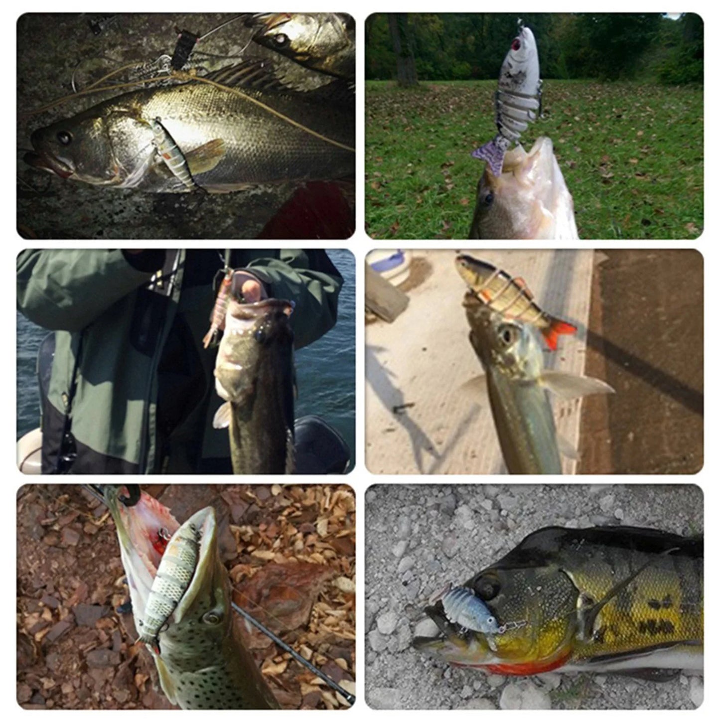 Three Piece Jointed Swimbait Lure Set For Bass And Saltwater