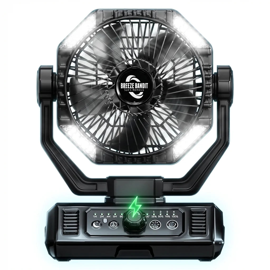 ColdSky 20000mAh Battery Camping Fan With LED Lantern 8 Speed