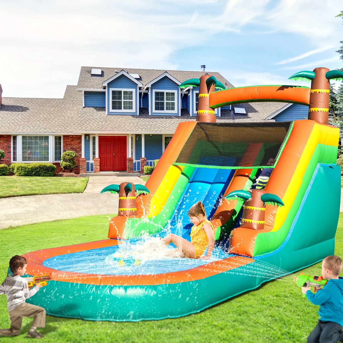 King Inflatable Commercial PVC Water Slide With Blower