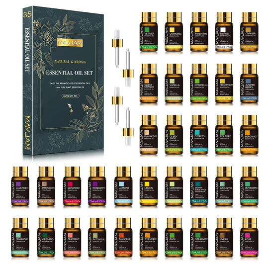 MAYJAM 35 Pieces Essential Oils For Diffuser And Aromatherapy Blend Set