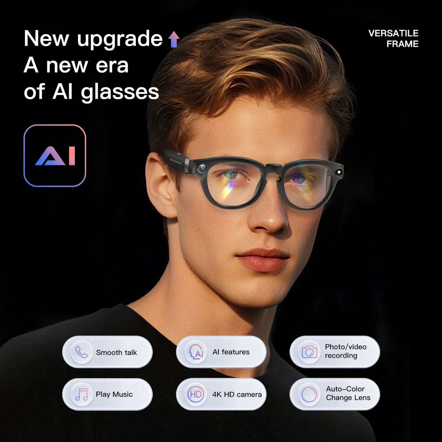 EIGIIS AI Smart Glasses Bluetooth Call and AI Translation
