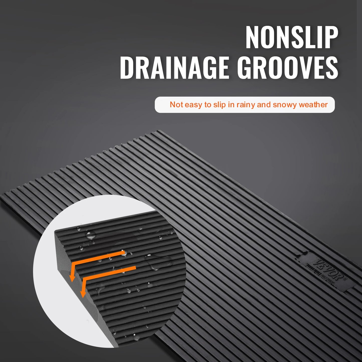 Cuttable Natural Rubber Threshold Ramp With Double Sided Tape