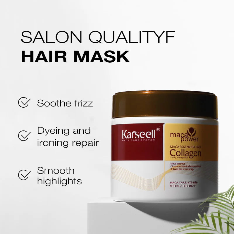 Karseell Hair Mask Shampoo And Conditioner Travel Set Collagen Repair