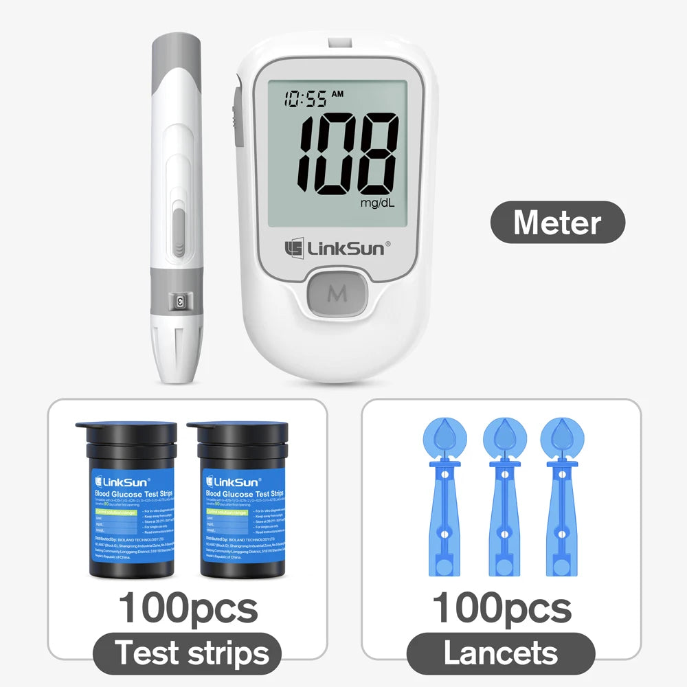 Linksun Blood Glucose Monitor With 50 Test Strips And Lancets