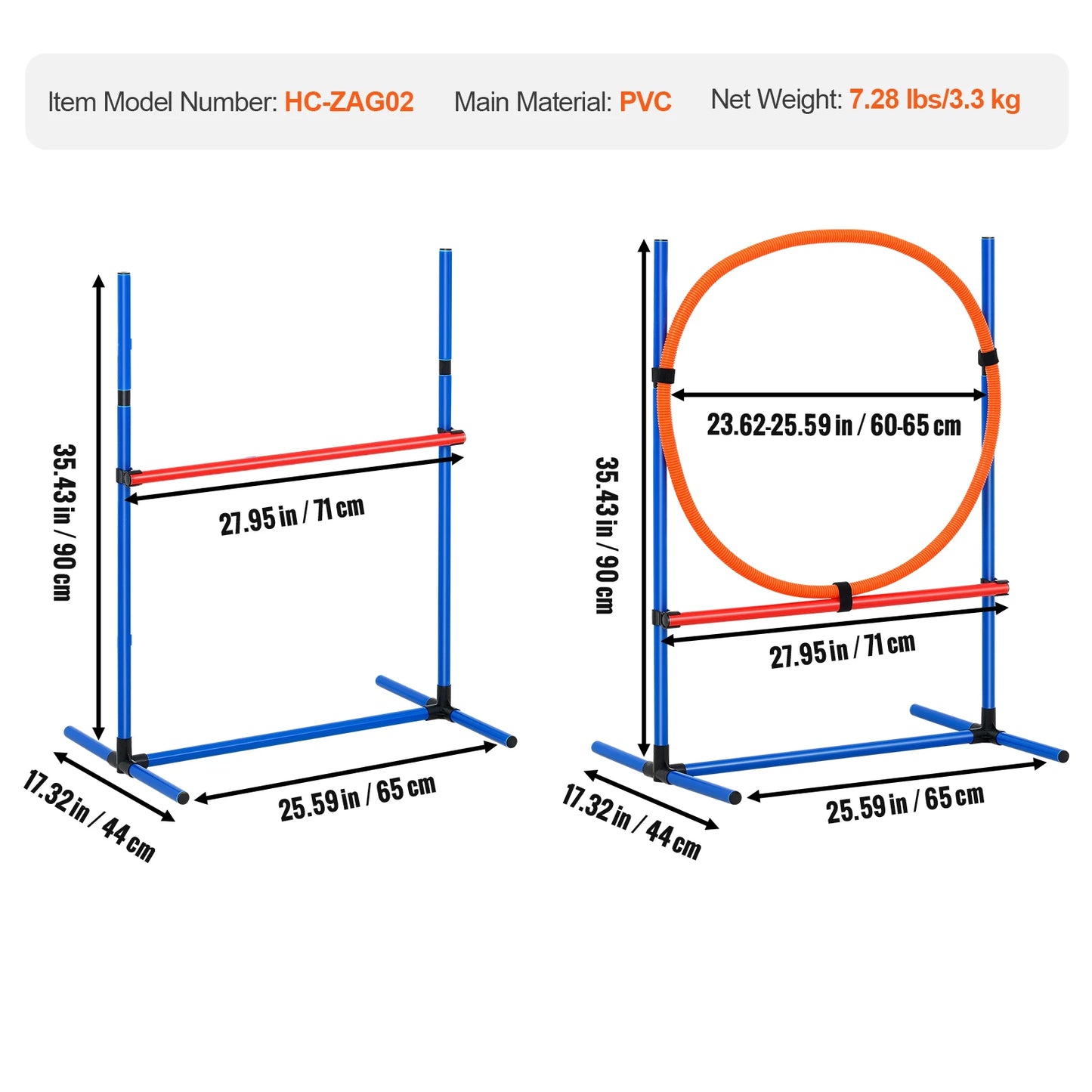 SucceBuy Dog Agility Training Equipment 4 Piece Set With Hurdles