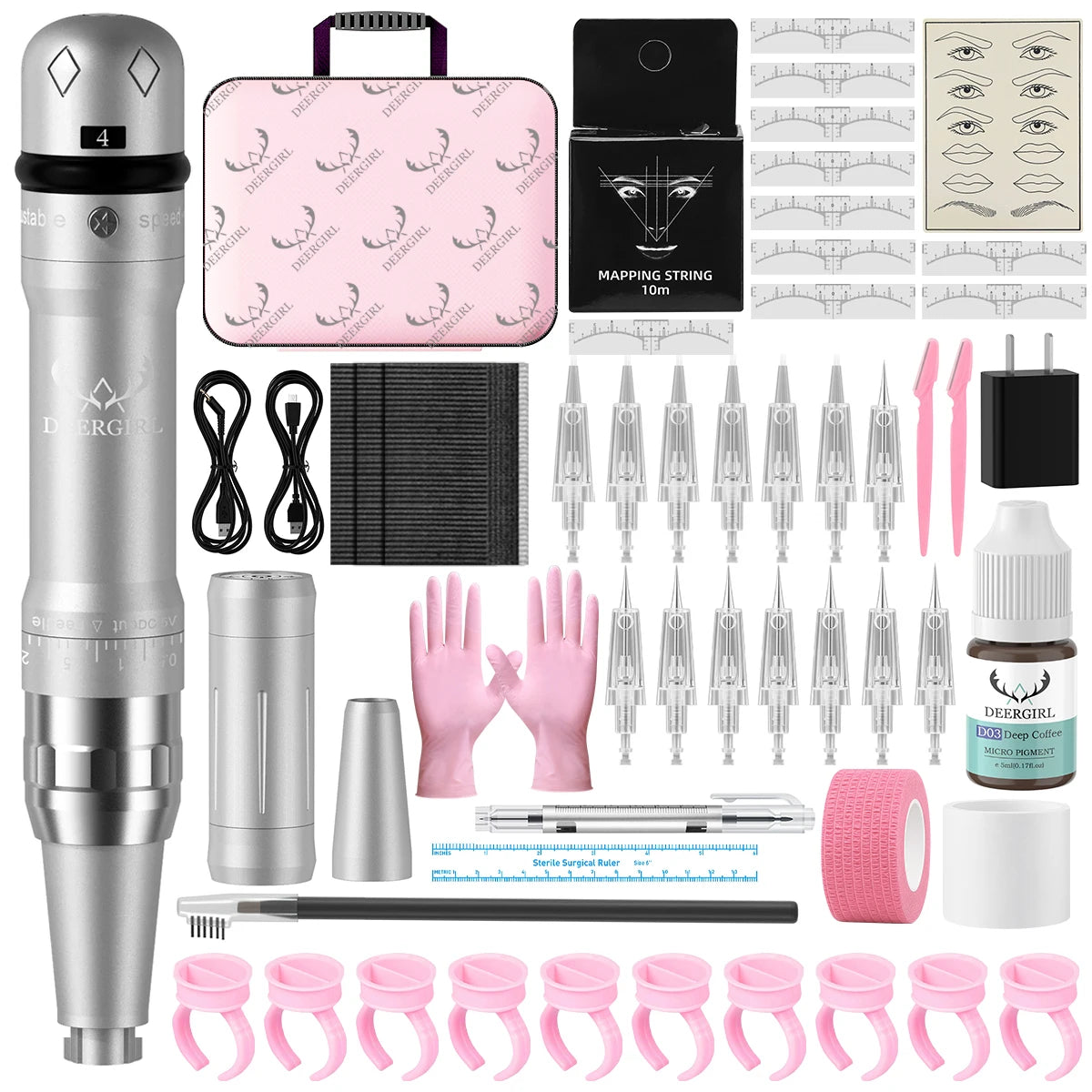 DM Wireless Permanent Makeup Machine Kit Microblading Eyebrow Pen Ink
