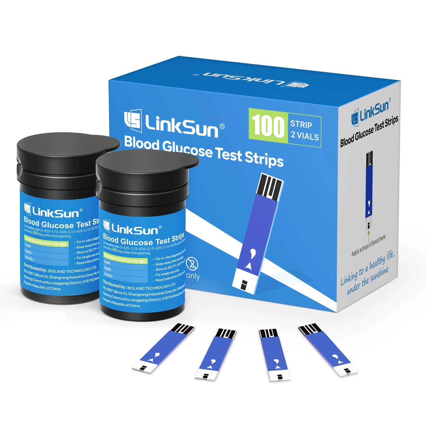 Linksun Blood Glucose Monitor With 50 Test Strips And Lancets