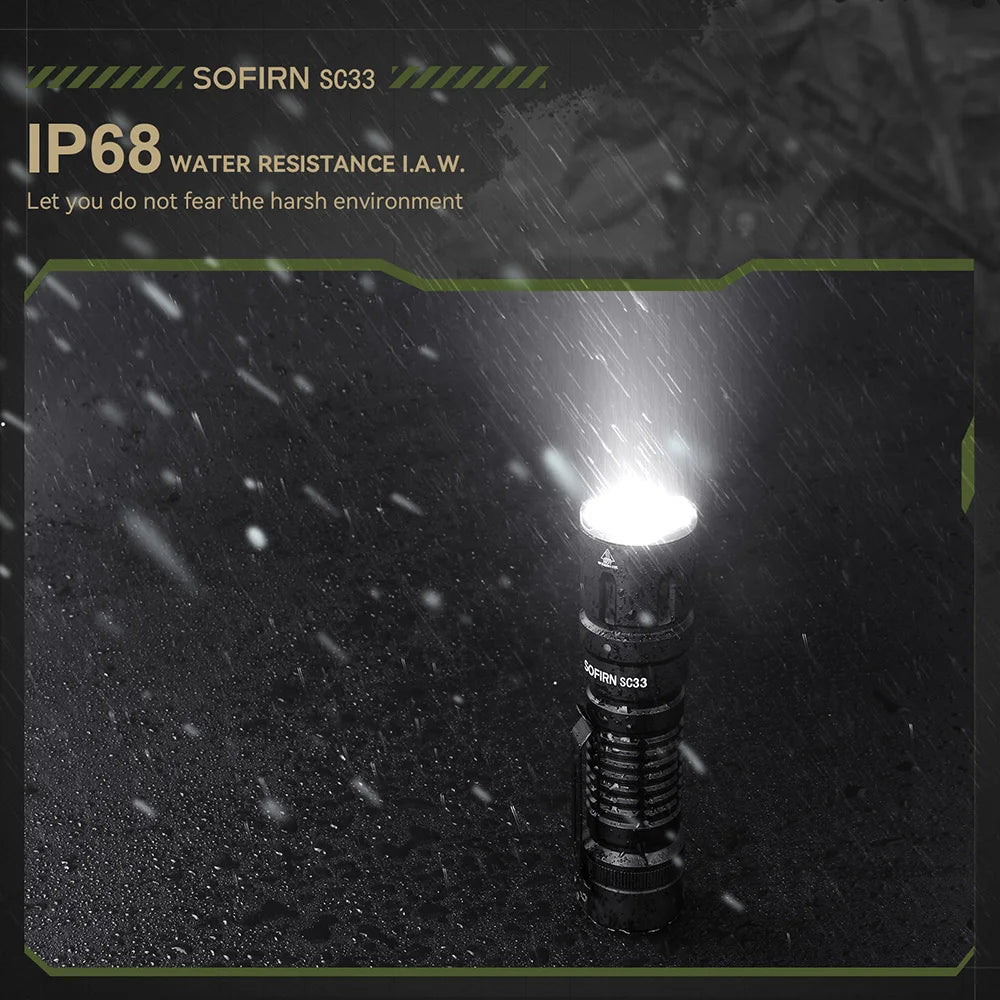 Sofirn SC33 Powerful Rechargeable Tactical LED Flashlight