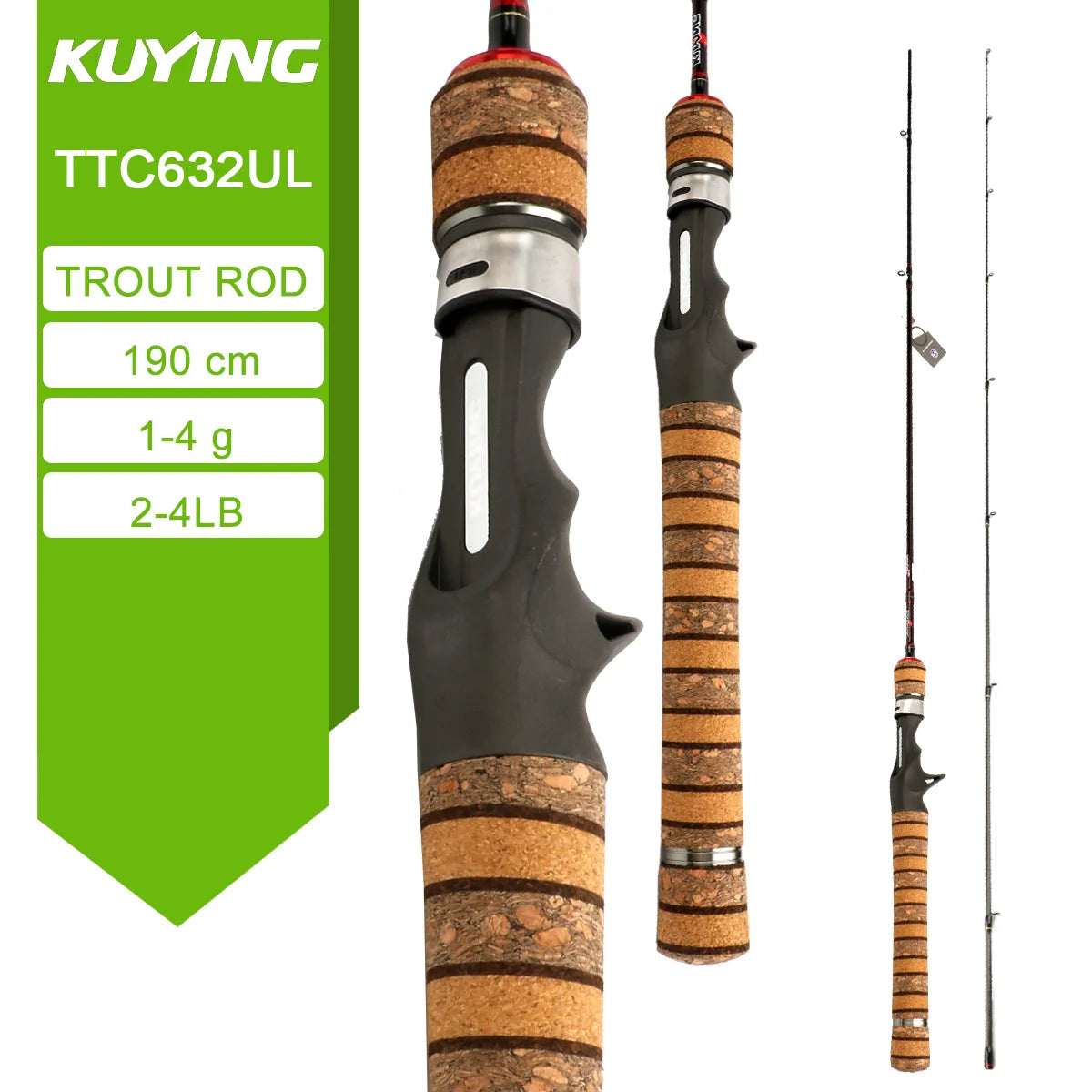 Kuying Teton Spinning Casting Rod BFS Carbon 0.8 to 8g 1 to 8lb
