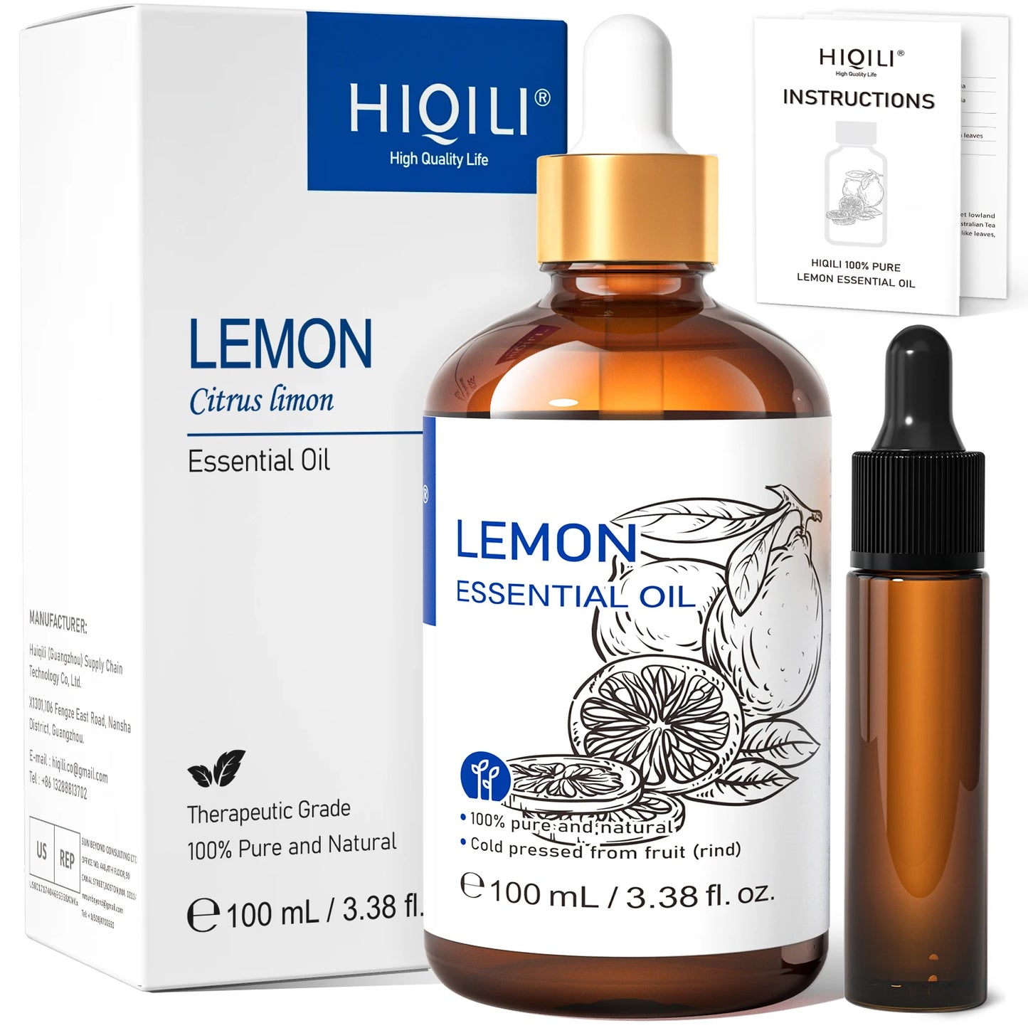 HIQILI Natural Essential Oil Blend Frankincense Lemon Tea Tree Lavender